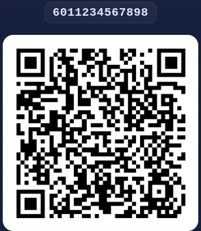 Sample GLN/location verification QR code, identifier 6011234567898